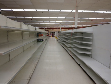Empty White Shelves At The Delaware Avenue Price Chopper Ready To Be Removed