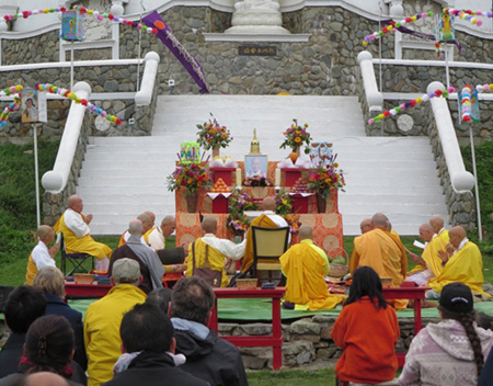 The Monks Chant Prayers, Jun Sun At Far Left