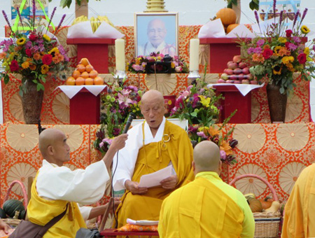 The Senior Monk From Japan Gives A Speech