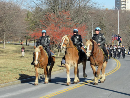 The City Of Albany Cops On Horses Lead The March