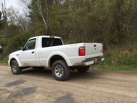 Pickup Following The Bikers, Note The NY Plate