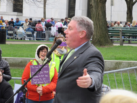 NY State Assembly Member John McDonald Speaking At The Science March In Albany, April 2017