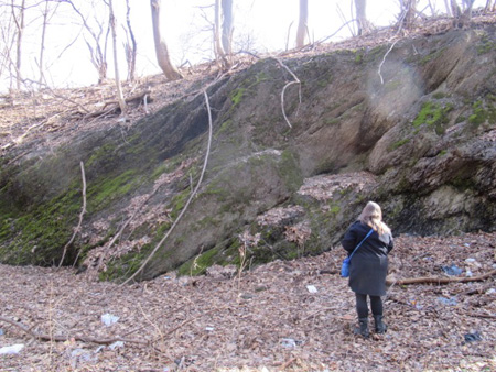 The Wife Checks Out The Rock Walls In The Ravine