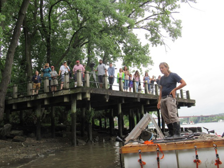Scott Kellogg Gives A Quick Speech From The Water