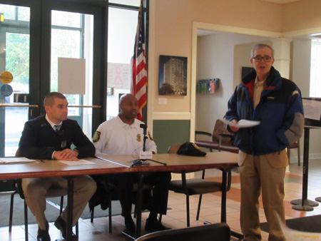 Ray Moran Of ACPAC starts The Meeting, Chief Hawkins And Officer Romagnano Listen