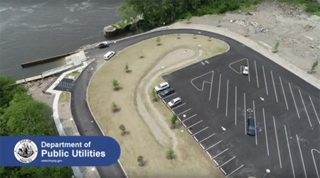 Aerial Drone View Of The Ingalls Avenue Boat Launch