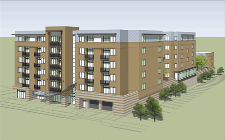 Drawing Of The Proposed Apartment Building At 1211 Western Avenue
