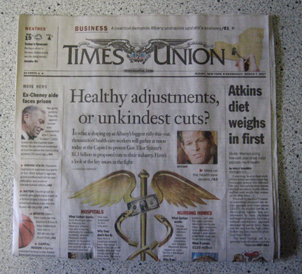 Hearst Times Union Front Page